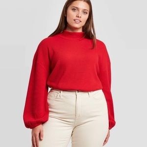 Ava and Viv mock neck red sweater